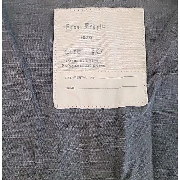 Free People Grey Fitted Military Jacket – Women’s Size 10 – EUC - Picture 3 of 8